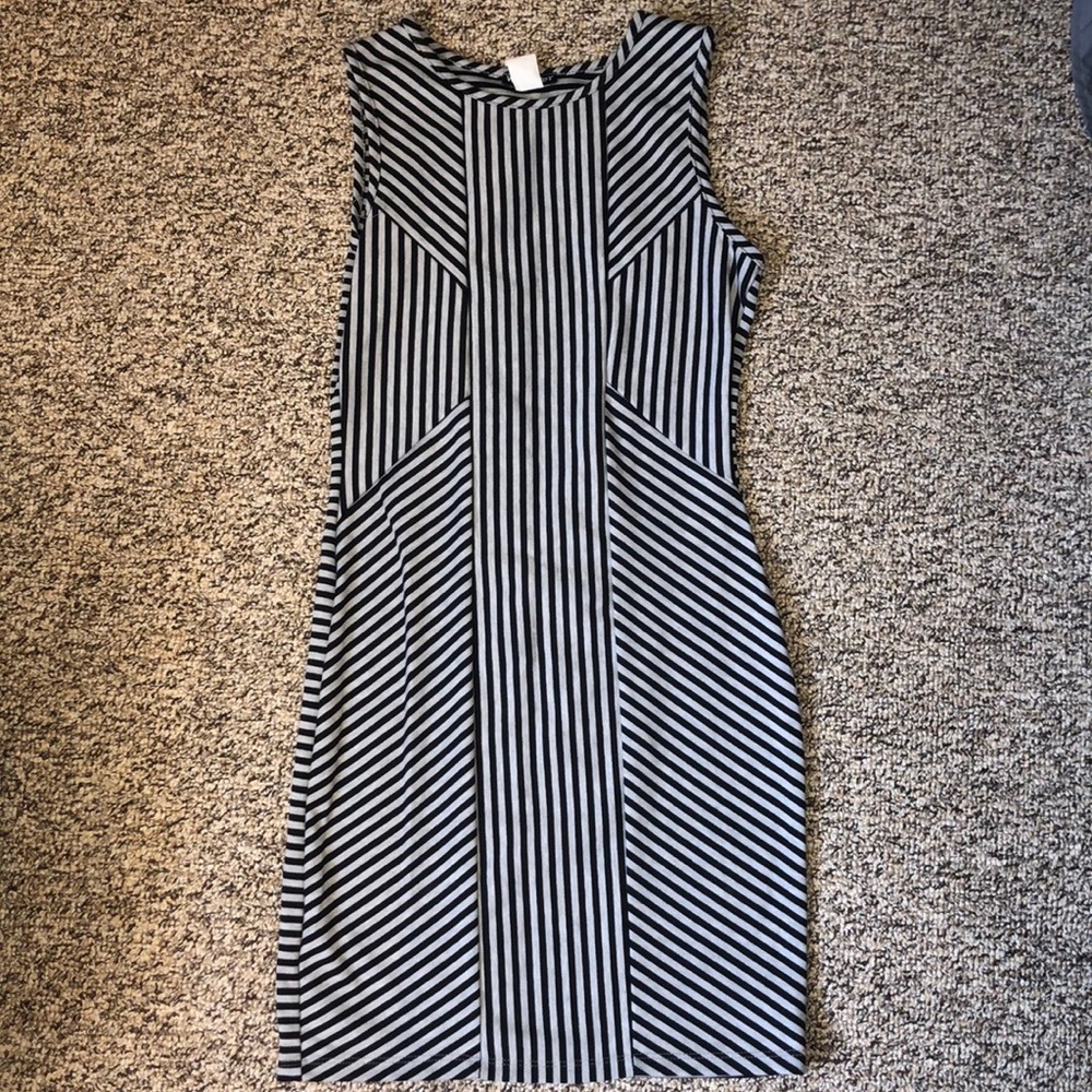 Gray and black stripped dress